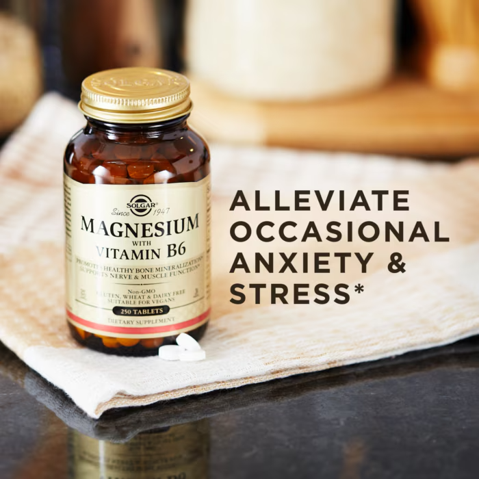 Solgar Magnesium With Vitamin B6 250 tabs, магній із вітаміном В6