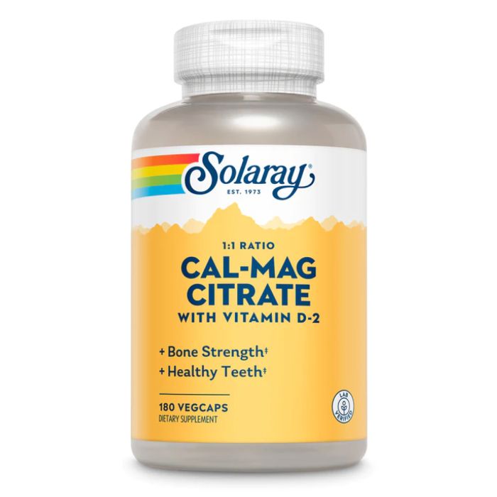 Solaray Cal-Mag Citrate 1:1 180 veg caps кальций магний цитрат