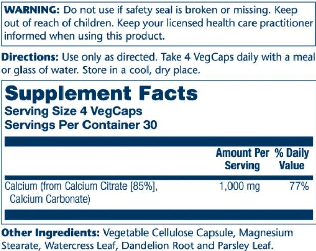 Solaray Calcium Citrate 1000 mg 120 vcaps кальций цитрат