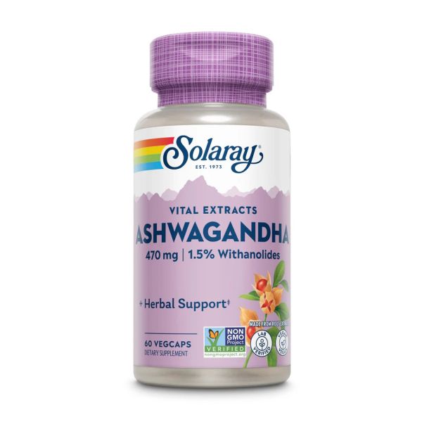 Solaray Ashwagandha 470 mg 60 капсул - натуральна підтримка організму з екстрактом ашваганди