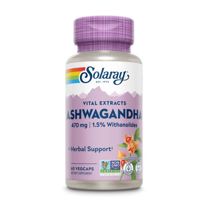 Solaray Ashwagandha 470 mg 60 капсул - натуральна підтримка організму з екстрактом ашваганди