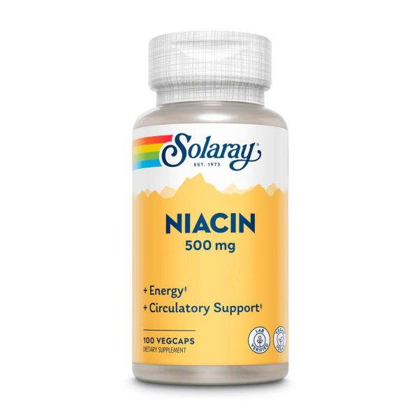 Solaray Niacin 500 mg 100 капсул - вітамін B3 для активного способу життя
