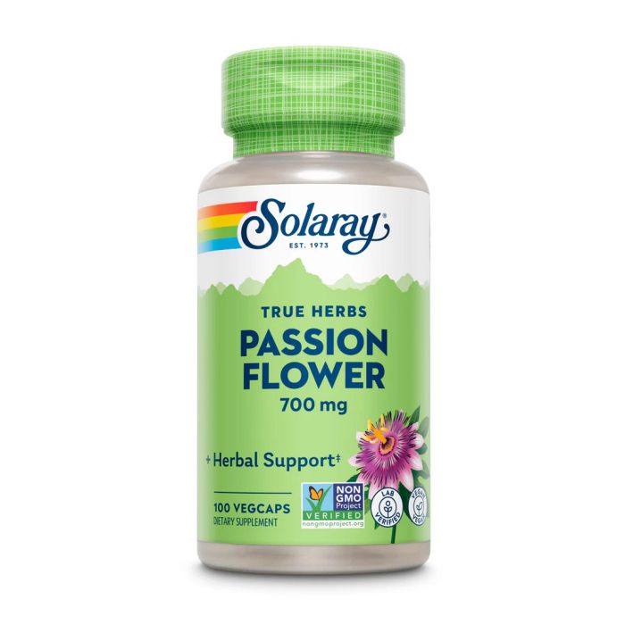 Solaray Passion Flower 700mg 100 капсул - натуральна добавка на основі пасифлори