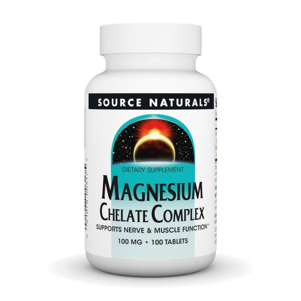 Source Naturals Magnesium Chelate Complex 100 mg 100 tabs магний хелат комплекс