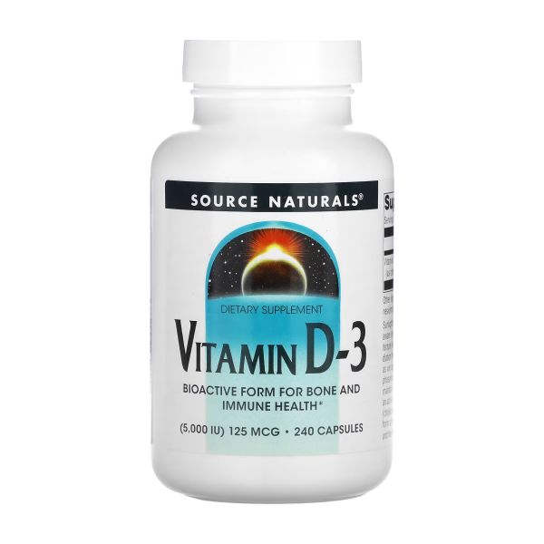 Source Naturals Vitamin D-3 5000 IU 240 caps витамин Д3 в капсулах