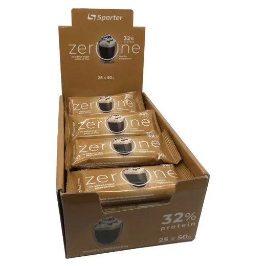 Sporter Zero One 50 г × 25 шт., протеїнові батончики 32% білка, без цукру