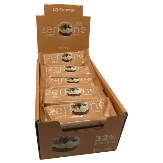 Sporter Zero One 50 г × 25 шт., протеїнові батончики 32% білка, без цукру