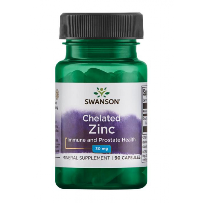 Swanson Chelated Zinc 30 mg 90 caps цинк хелат