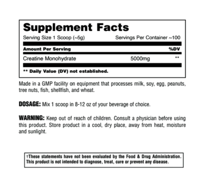 Animal Creatine Powder 500 gr, креатин моногідрат для зміцнення та нарощування м’язів