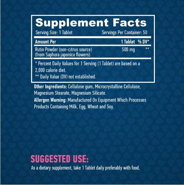Haya Labs Rutin 500mg - 50 таб, рутин для здоров'я судин та покращення кровообігу