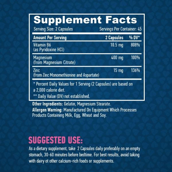 Haya Labs ZMA - 90 капс, комплекс цинк, магній та вітамін B6 для відновлення після тренувань