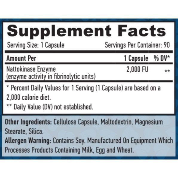 Haya Labs Nattokinase 2000 FU - 90 veg caps, наттокіназа для підтримки серцево-судинної системи