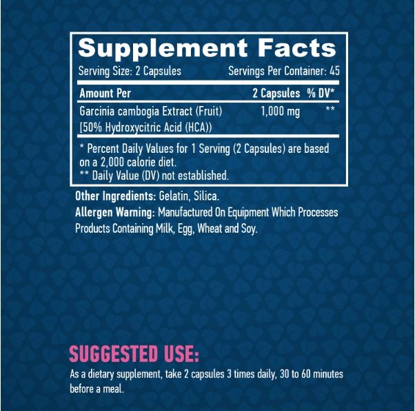 Haya Labs Garcinia Cambogia 500 мг - 90 капс, гарцинія камбоджійська для схуднення