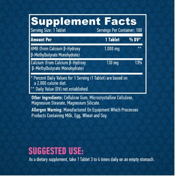 Haya Labs HMB 1000 мг - 100 таб, гідроксиметилбутират для спортсменів та активних людей