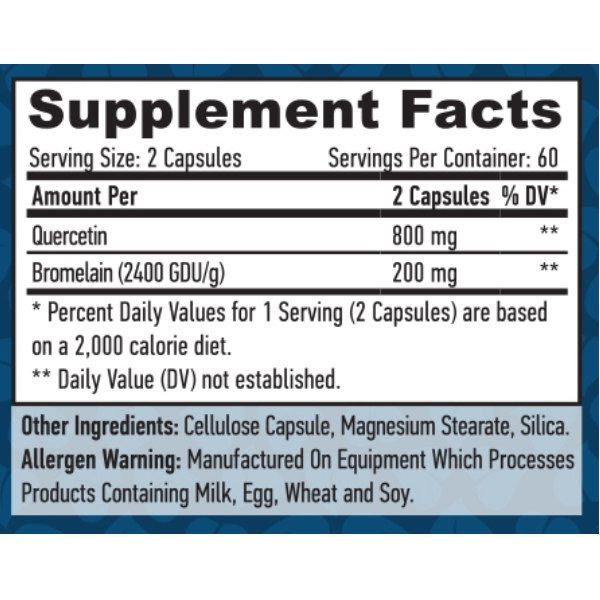 Haya Labs Quercetin with Bromelain - 120 веган капс, кверцетин з бромелайном для підтримки імунітету